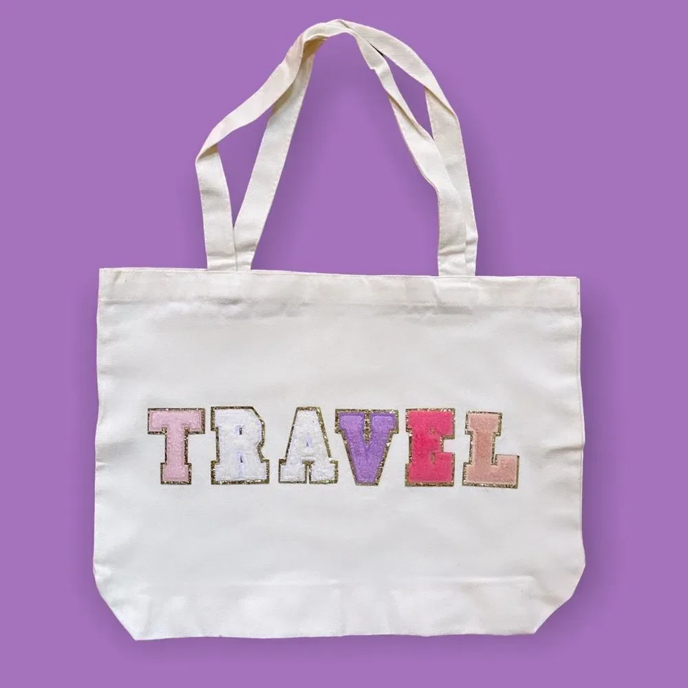 NWT Wool + Pepper Co. TRAVEL Varsity Letters Tote Bag